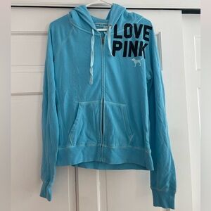 PINK Victoria’s Secret: blue zip up hoodie